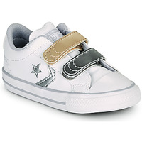Shoes Girl Low top trainers Converse STAR PLAYER 2V METALLIC LEATHER OX White