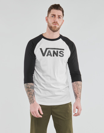 Clothing Men Long sleeved shirts Vans VANS CLASSIC RAGLAN White / Black