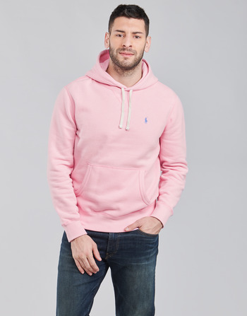 material Men sweaters Polo Ralph Lauren SWEAT A CAPUCHE MOLTONE EN COTON LOGO PONY PLAYER Pink