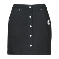 material Women Skirts Calvin Klein Jeans COTTON TWILL MINI SKIRT Black