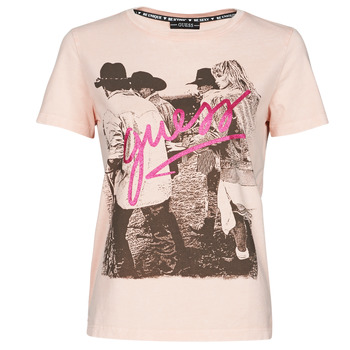 material Women short-sleeved t-shirts Guess SS CN PAULA TEE Pink
