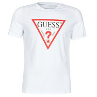 material Men short-sleeved t-shirts Guess CN SS ORIGINAL LOGO TEE White