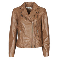 material Women Leather jackets / Imitation leather Naf Naf CAMILLA Cognac