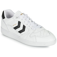hummel Nile Low Mens Black White Leather & Textile Casual Trainers