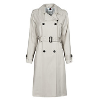 Clothing Women Trench coats Tommy Hilfiger DB LYOCELL FLUID TRENCH Beige