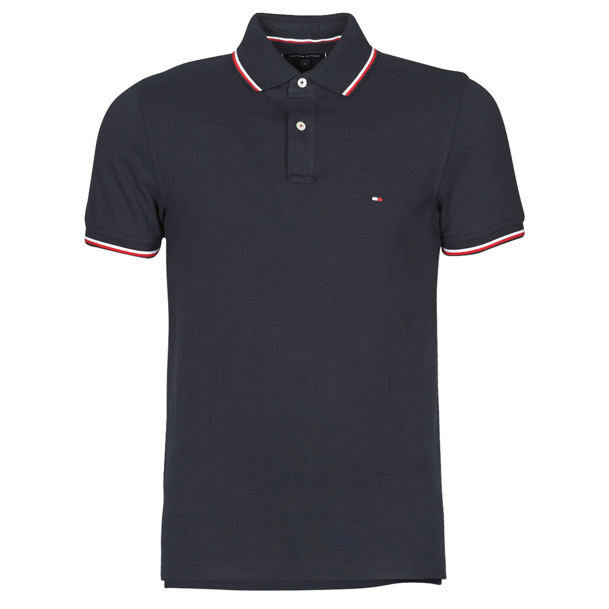 Clothing Men short-sleeved polo shirts Tommy Hilfiger TOMMY TIPPED SLIM POLO Marine