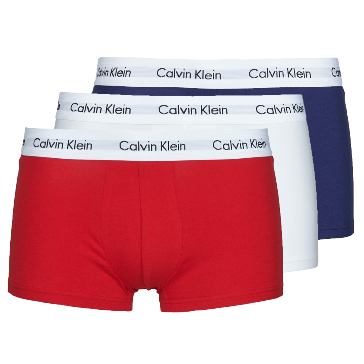 Calvin Klein Jeans RISE TRUNK X3 Marine / White / Red - Fast delivery