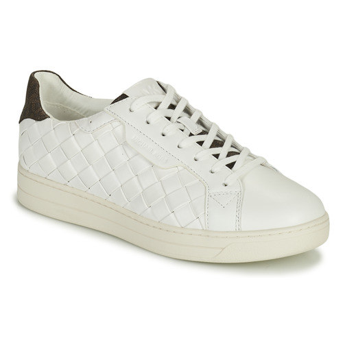 MICHAEL Michael Kors KEATING LACE UP White / Brown - Fast delivery |  Spartoo Europe ! - Shoes Low top trainers Women 204,00 €