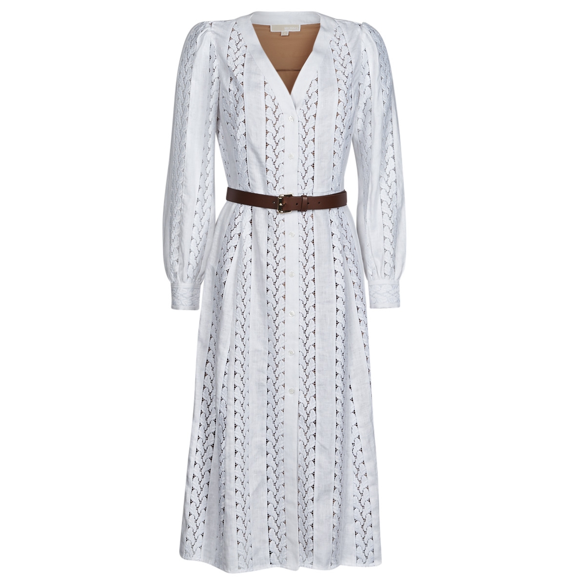 MICHAEL Michael Kors ROPE STRIPES HEMP DS White - Fast delivery | Spartoo  Europe ! - Clothing Long Dresses Women 330,40 €