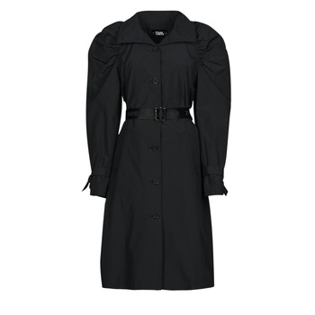 material Women Trench coats Karl Lagerfeld DRAPEDTRENCHCOAT Black