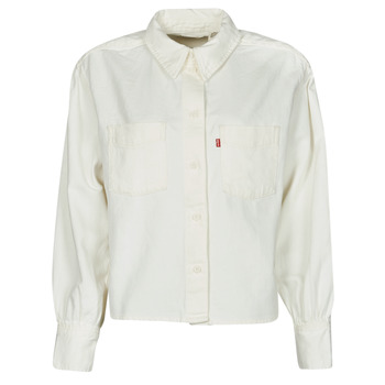 material Women Shirts Levi's ZOEY PLEAT UTILITY SHIRT White