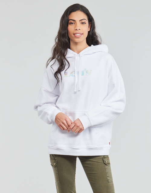 Levi's GRAPHIC RIDER HOODIE White - Fast delivery | Spartoo Europe ! -  Clothing sweaters Women 70,40 €