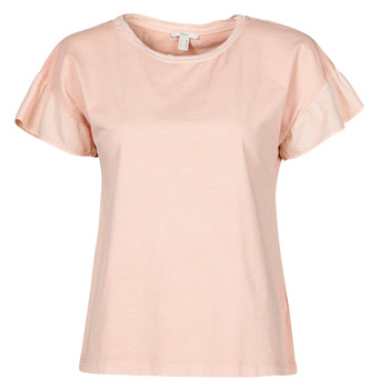material Women short-sleeved t-shirts Esprit T-SHIRTS Pink