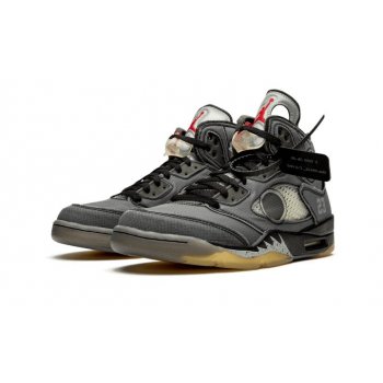 Shoes Low top trainers Nike Air Jordan 5 x Off White Black Black/Black-Metallic Gold