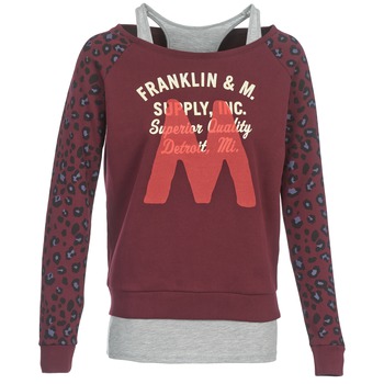 material Women sweaters Franklin & Marshall MANTECO Bordeaux / Grey