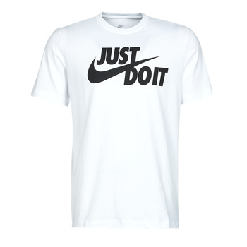 material Men short-sleeved t-shirts Nike NSTEE JUST DO IT SWOOSH White / Black