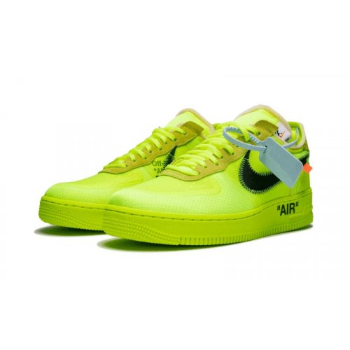 Nike Air Force 1 Low x Off White Volt/Cone/Black/Hyper Jade - Fast delivery | Spartoo Europe ! - Shoes Low top trainers 170,00 €
