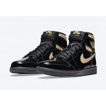 Shoes High top trainers Nike Air Jordan 1 High Black Metallic Black/Black-Metallic Gold