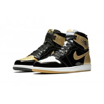Shoes High top trainers Nike Air Jordan 1 High Top 3 Gold Black Black/Black-Metallic Gold