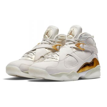 Shoes High top trainers Nike Air Jordan 8 Confetti Champagne Light Bone/Metallic Gold–White
