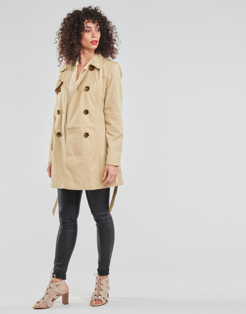 Only ONLVALERIE Beige - Fast delivery | Spartoo Europe ! - Clothing Trench  coats Women 55,00 €