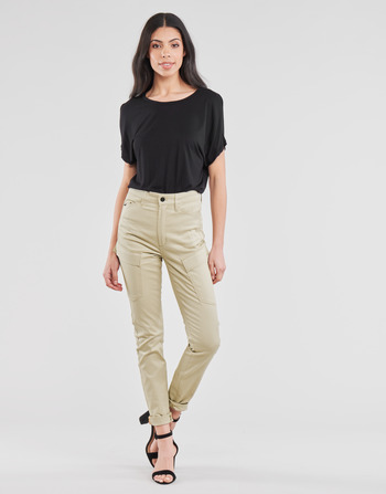 material Women Cargo trousers  G-Star Raw HIGH G-SHAPE CARGO SKINNY PANT WMN Beige
