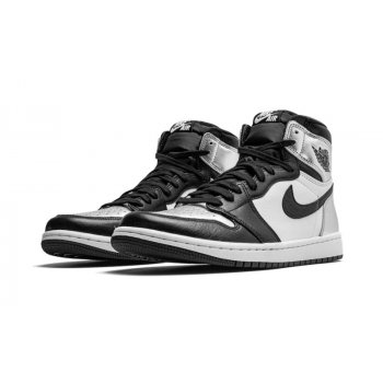 Shoes High top trainers Nike Air Jordan 1 High Silver Toe Black/Metallic Silver-White-Black