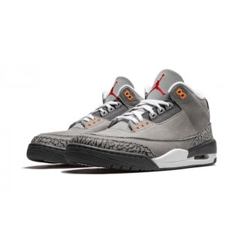 Shoes Low top trainers Nike Air Jordan 3 Cool Grey Silver/Light Graphite-Orange Peel-Sport Red