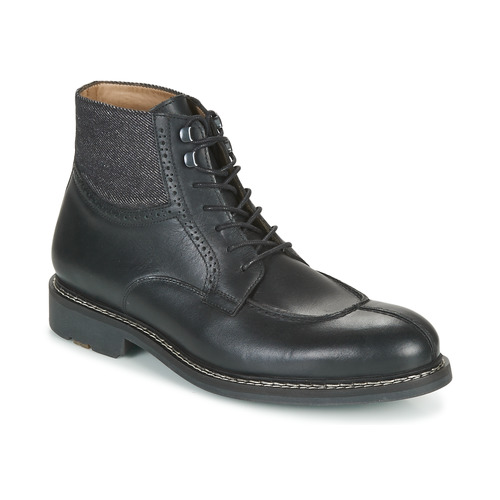 Shoes Men Mid boots Pellet ROLAND Veal / Black / Textile / Black