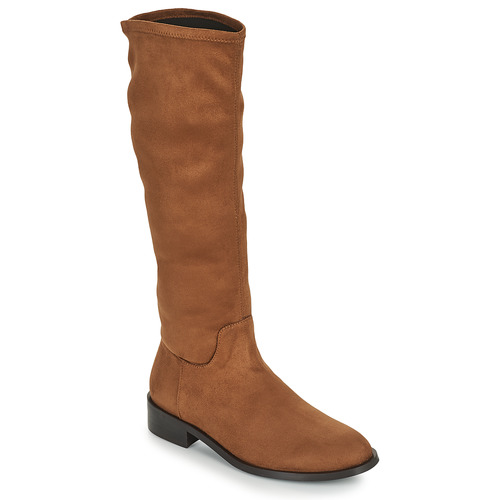 Shoes Women Boots JB Martin AMOUR Canvas / Suede / Stretch / Camel