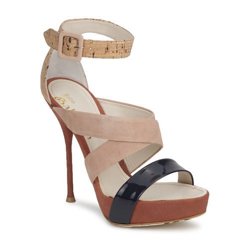 Shoes Women Sandals John Galliano AN6363 Pink / Marine / Beige