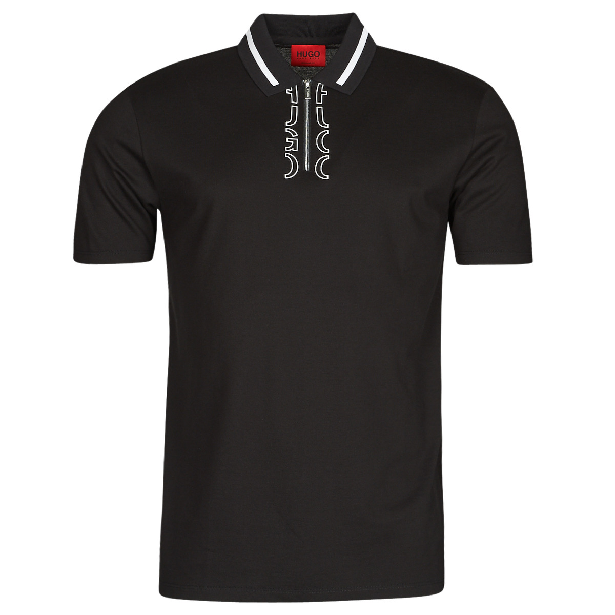 Clothing Men short-sleeved polo shirts HUGO DOLMAR Black / White