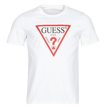 material Men short-sleeved t-shirts Guess CN SS ORIGINAL LOGO TEE White