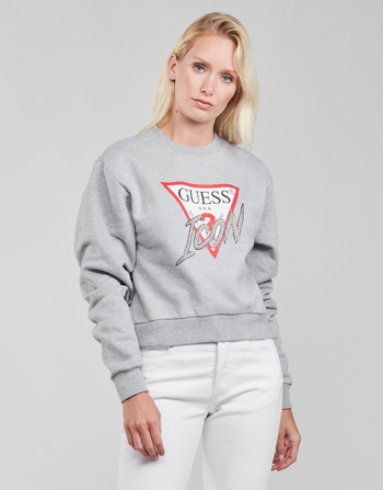 Clothing Women sweaters Guess ICON FLEECE Grey