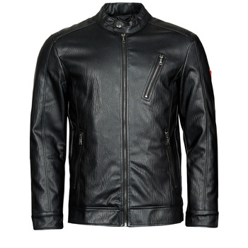 material Men Leather jackets / Imitation leather Guess PU LEATHER BIKER Black