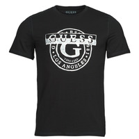 material Men short-sleeved t-shirts Guess DOUBLE G CN SS TEE Black