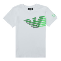 material Boy short-sleeved t-shirts Emporio Armani EA7 THAMIA White / Green