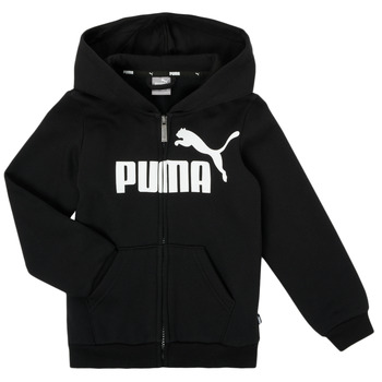 Clothing Boy sweaters Puma ESSENTIAL BIG LOGO FZ HOODIE Black