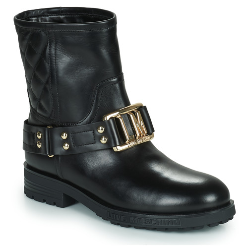 Womens Shoes Boots Ankle boots Love Moschino Leather Ankle Boots in Black 