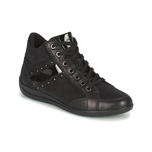 Shoes Women High top trainers Geox MYRIA Black