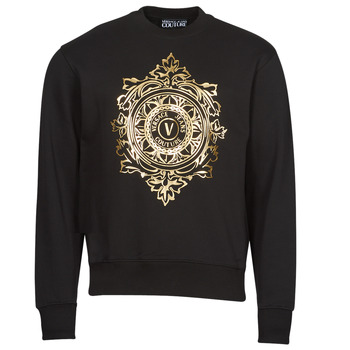 Clothing Men sweaters Versace Jeans Couture VEMBLEM LEAF Black / Gold