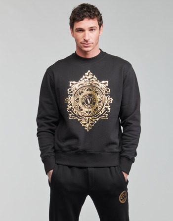material Men sweaters Versace Jeans Couture VEMBLEM LEAF Black / Gold