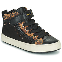Shoes Girl High top trainers Geox KALISPERA Black / Leopard