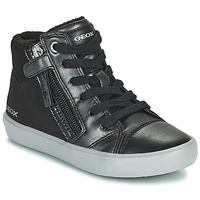 Shoes Girl High top trainers Geox GISLI Black / Silver