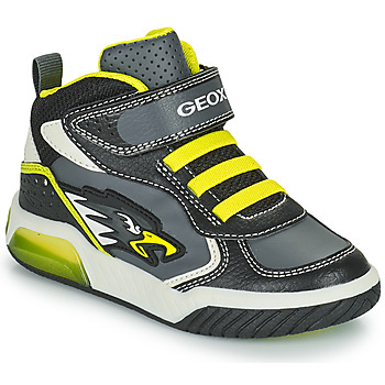 Shoes Boy High top trainers Geox INEK Grey / Green