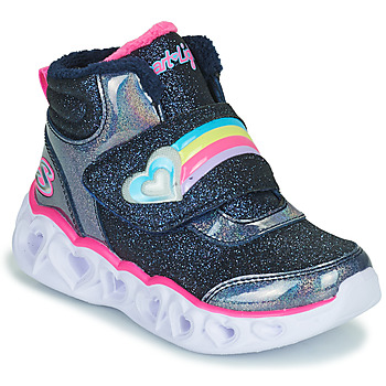 Shoes Girl High top trainers Skechers HEART LIGHTS Marine / Led