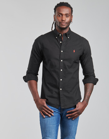 material Men long-sleeved shirts Polo Ralph Lauren CAMISETA Black