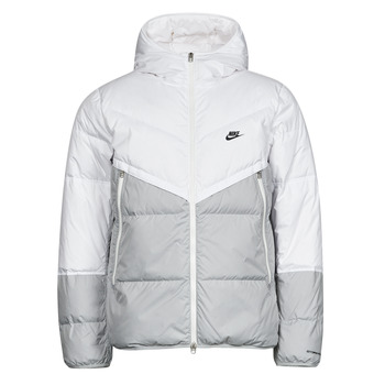 material Men Duffel coats Nike M NSW SF WINDRUNNER HD JKT White / Grey / Black