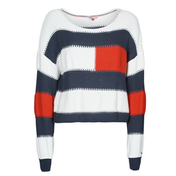 material Women jumpers Tommy Jeans TJW  RWB STRIPE SWEATER Blue / White / Red