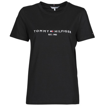 material Women short-sleeved t-shirts Tommy Hilfiger HERITAGE HILFIGER CNK RG TEE Black